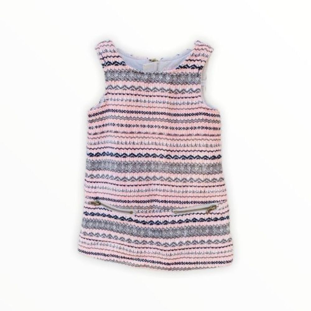 Oshkosh B’Gosh Classic Tweed shift dress baby girl size 12 months 12M pink black